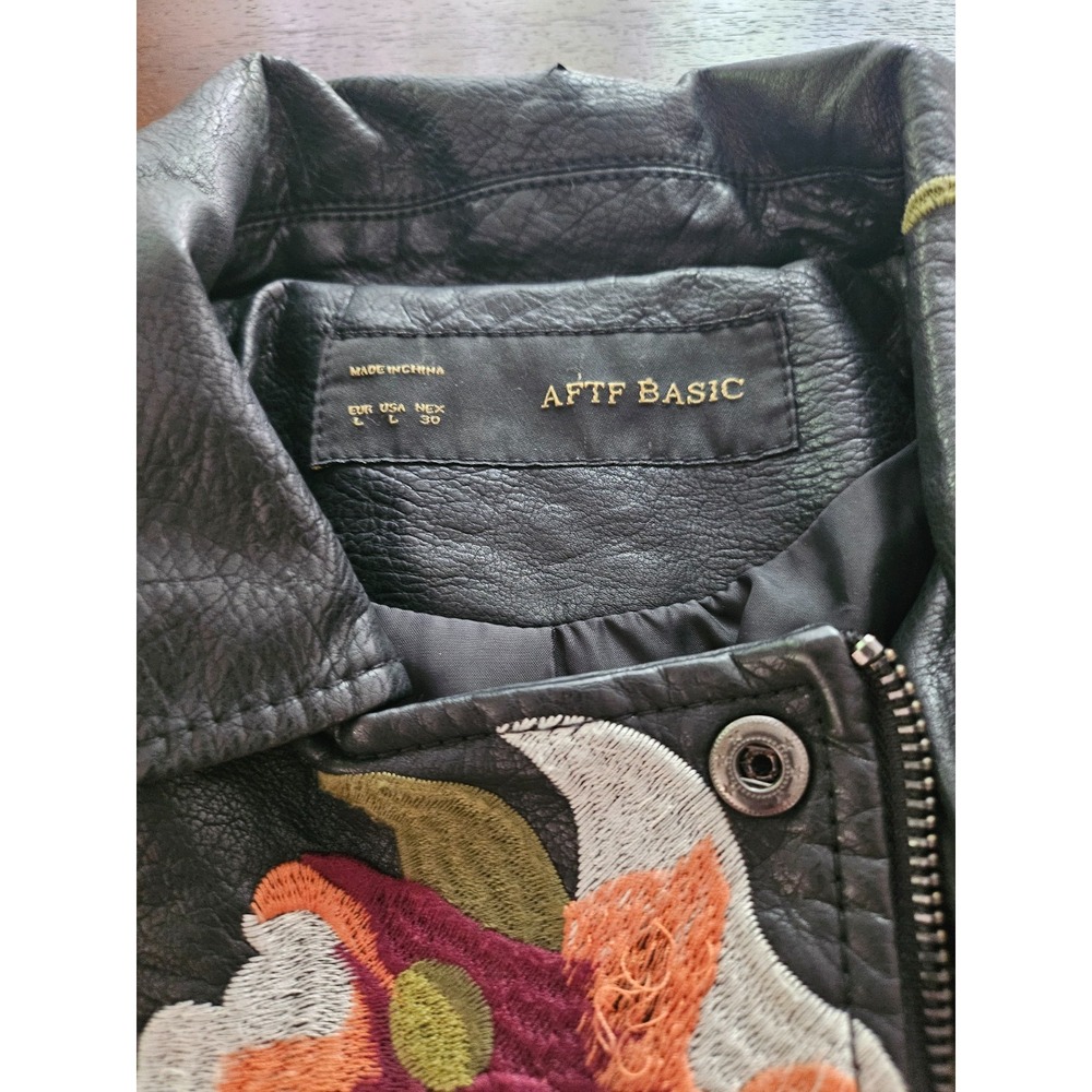Aftf Basic Outerwear Embroided Womens Leather Jac… - image 3